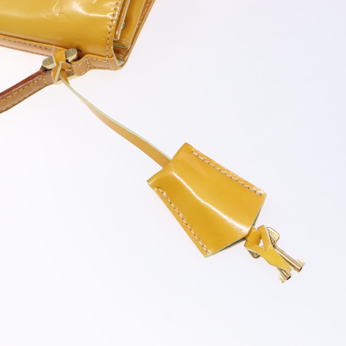 LOUIS VUITTON Monogram Vernis Spring Street Bag Lime Yellow M91068 Auth ep10568