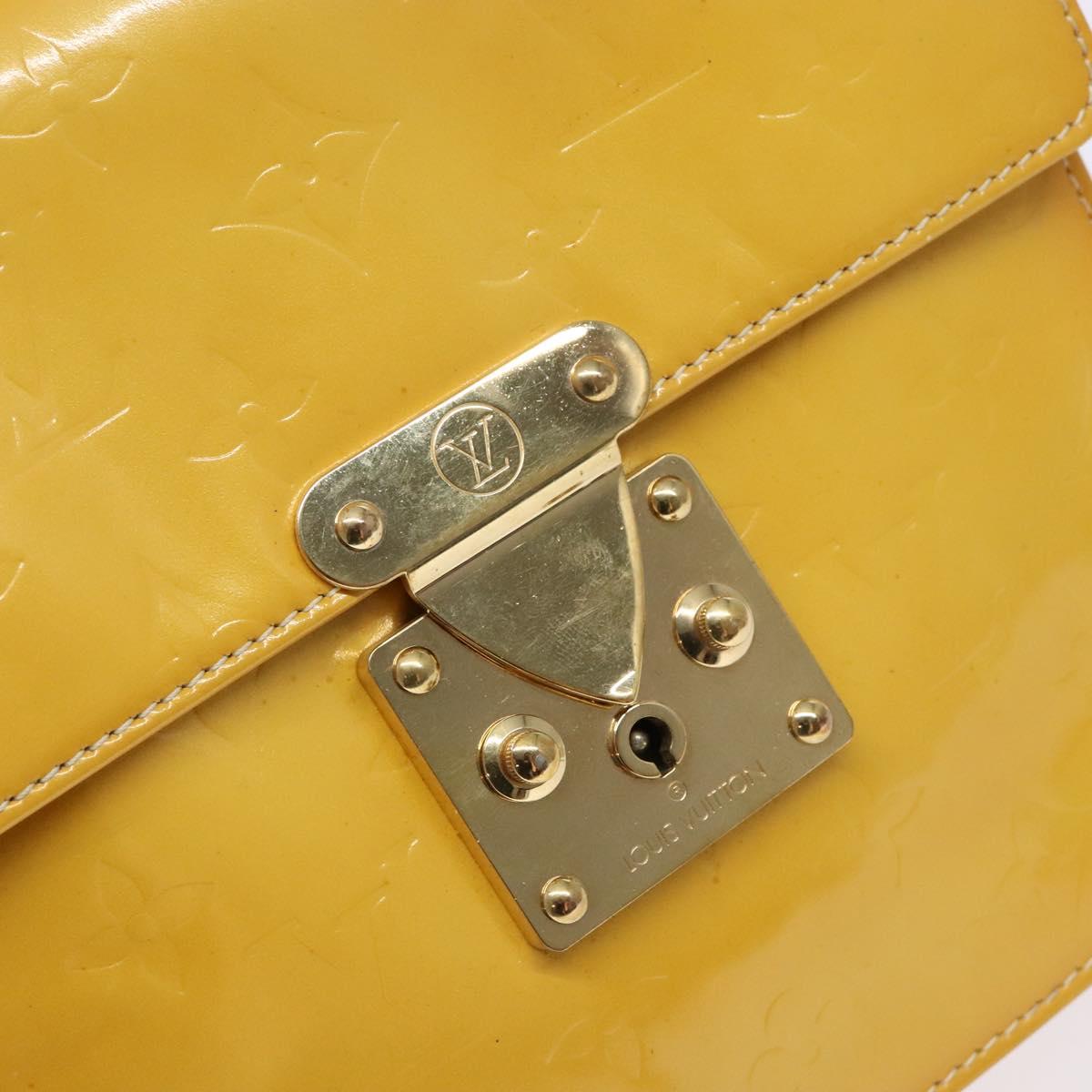 LOUIS VUITTON Monogram Vernis Spring Street Bag Lime Yellow M91068 Auth ep10568