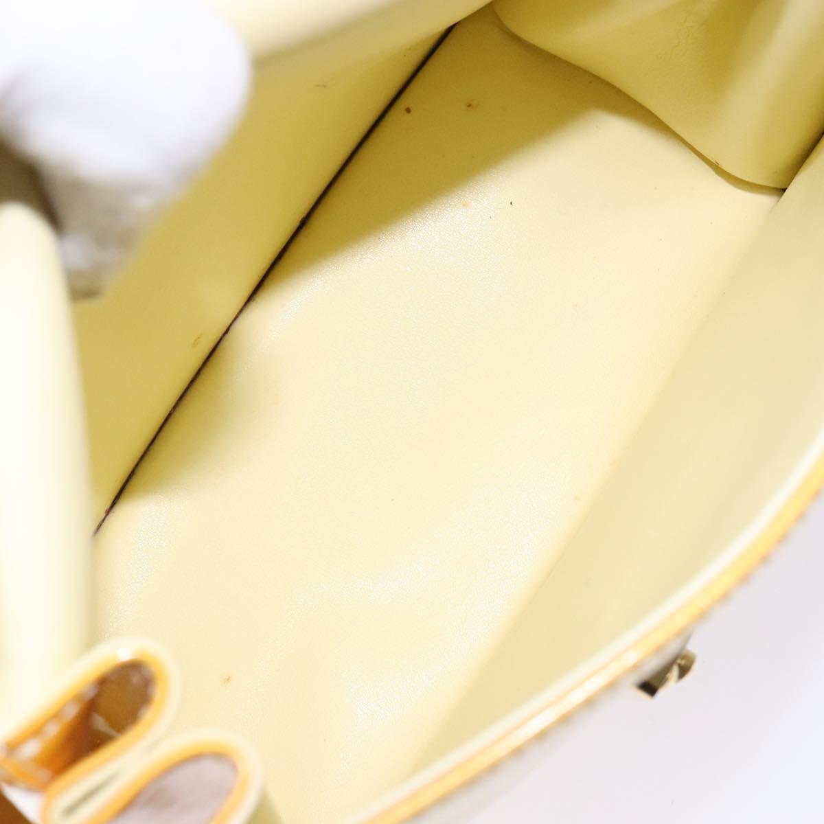 LOUIS VUITTON Monogram Vernis Spring Street Bag Lime Yellow M91068 Auth ep10568