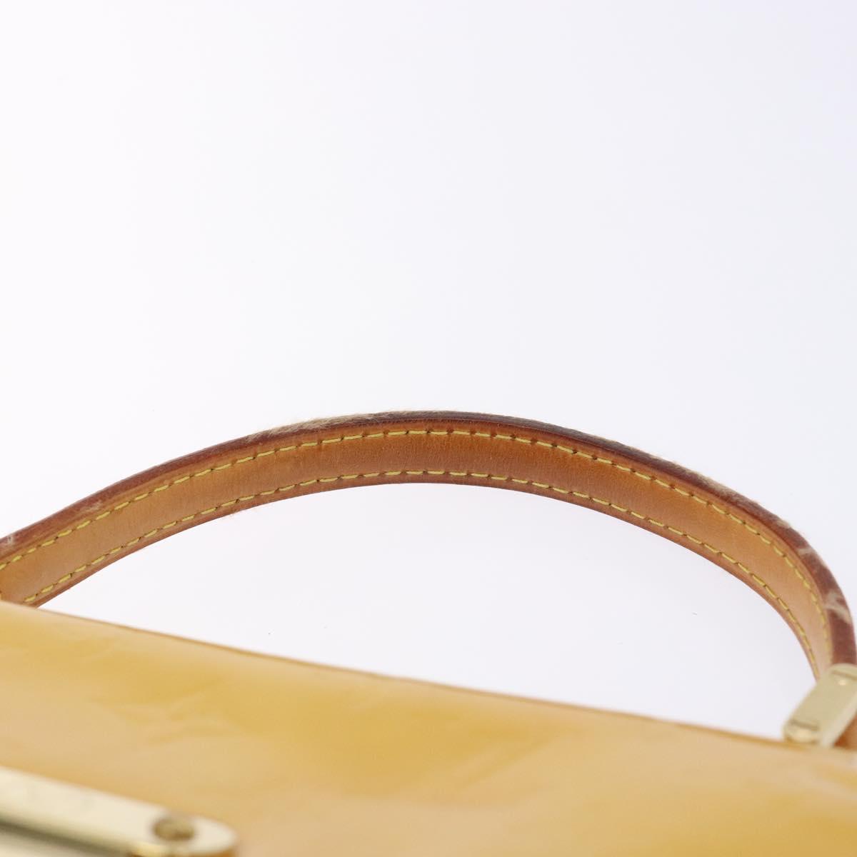 LOUIS VUITTON Monogram Vernis Spring Street Bag Lime Yellow M91068 Auth ep10568