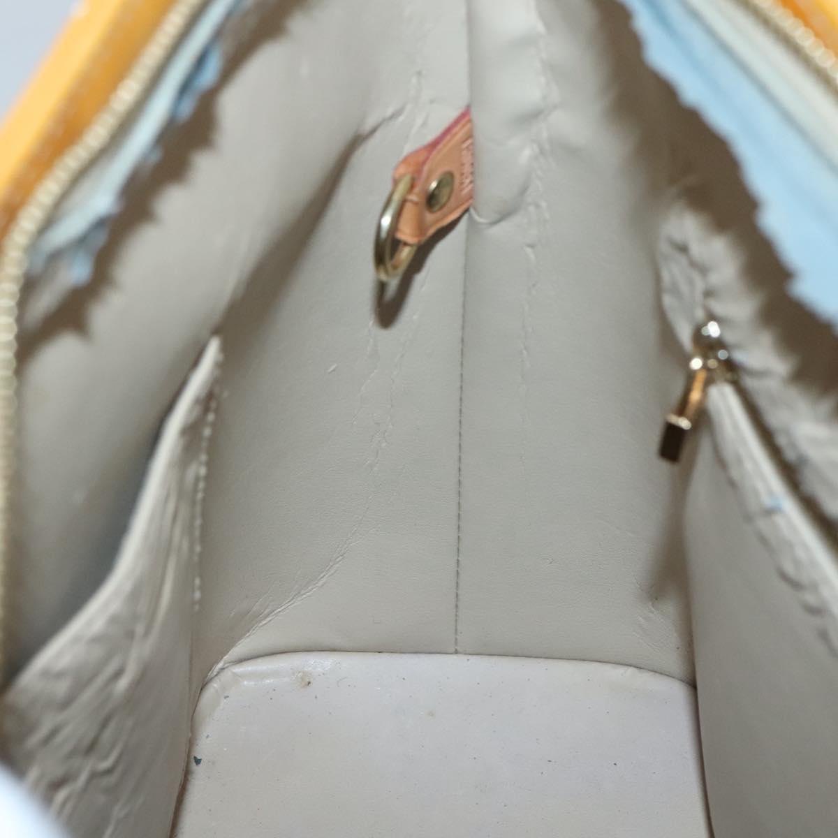 LOUIS VUITTON Monogram Vernis Houston Hand Bag Beige M91004 LV Auth ep10571