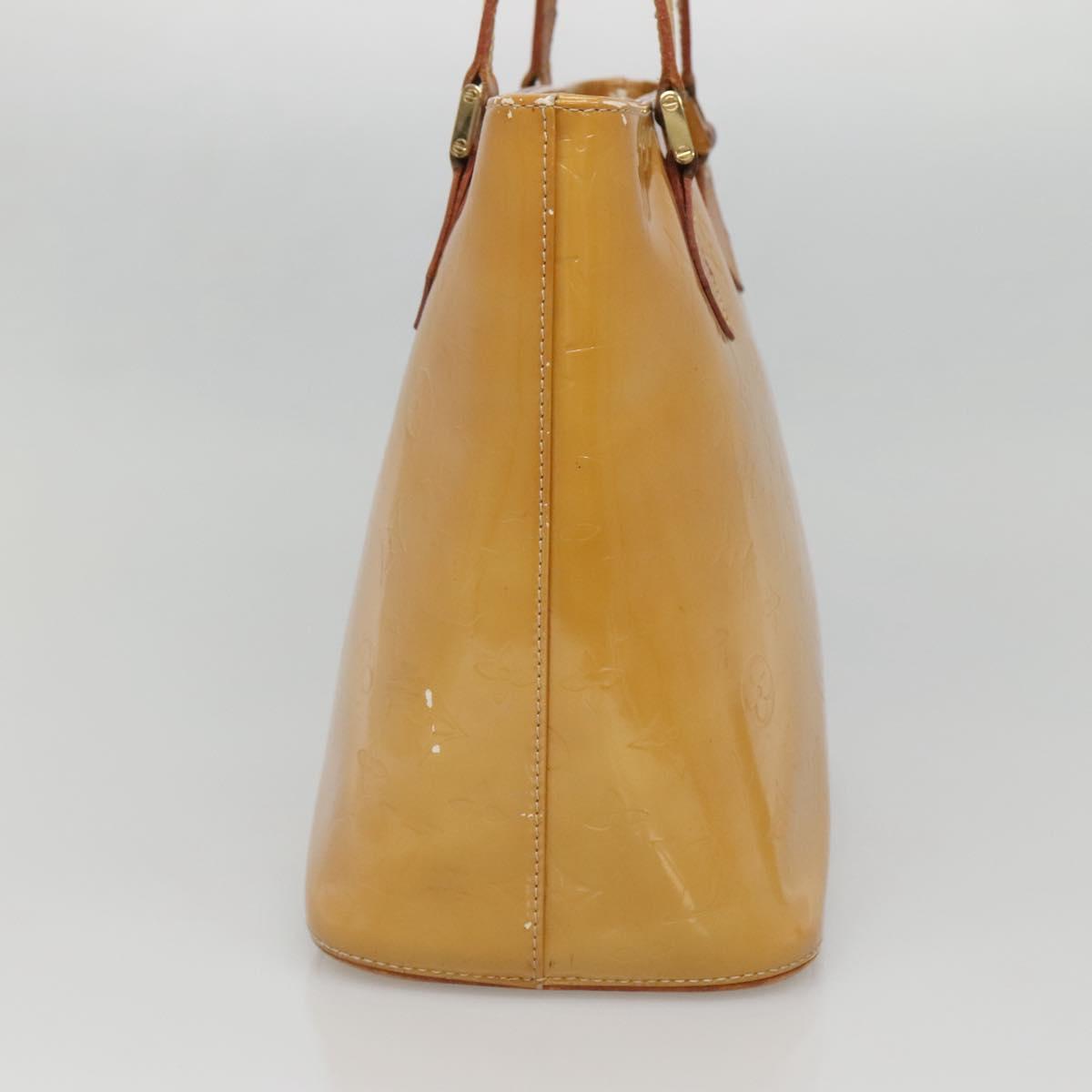 LOUIS VUITTON Monogram Vernis Houston Hand Bag Beige M91004 LV Auth ep10571