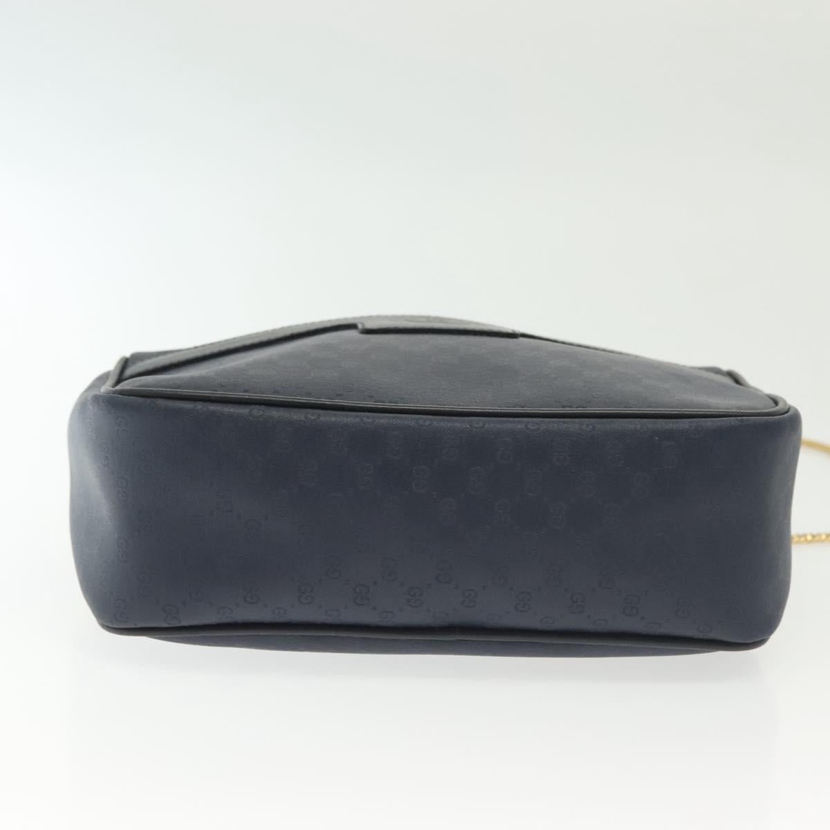 GUCCI Micro GG Supreme Chain Shoulder Bag PVC Navy Gold 001 14 0412 Auth ep10578