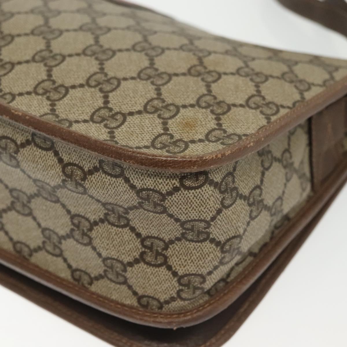 GUCCI GG Supreme Web Sherry Line Bag PVC Beige Gold 001 113 0551 Auth ep10586