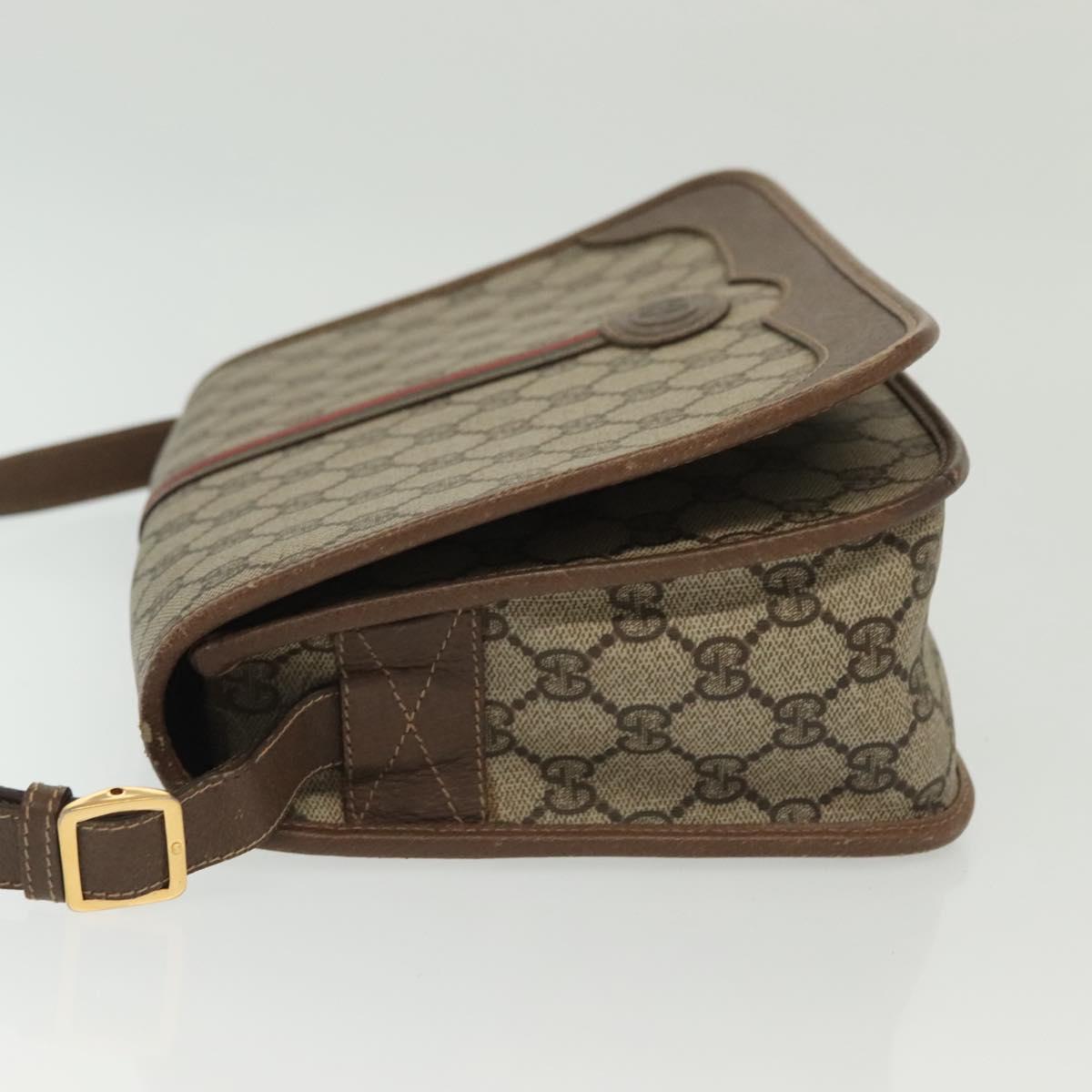 GUCCI GG Supreme Web Sherry Line Bag PVC Beige Gold 001 113 0551 Auth ep10586