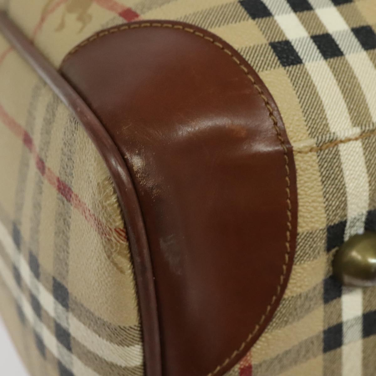 Burberrys Nova Check Boston Bag PVC 2way Beige Auth ep10591