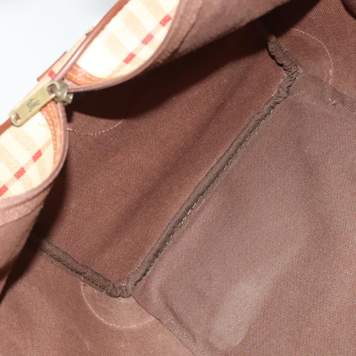 Burberrys Nova Check Boston Bag PVC 2way Beige Auth ep10591
