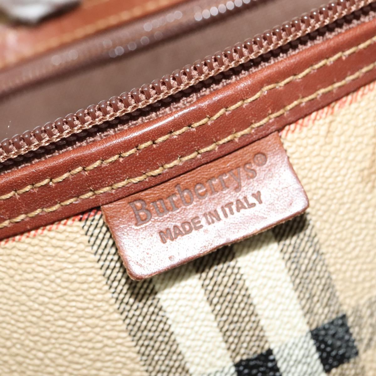 Burberrys Nova Check Boston Bag PVC 2way Beige Auth ep10591