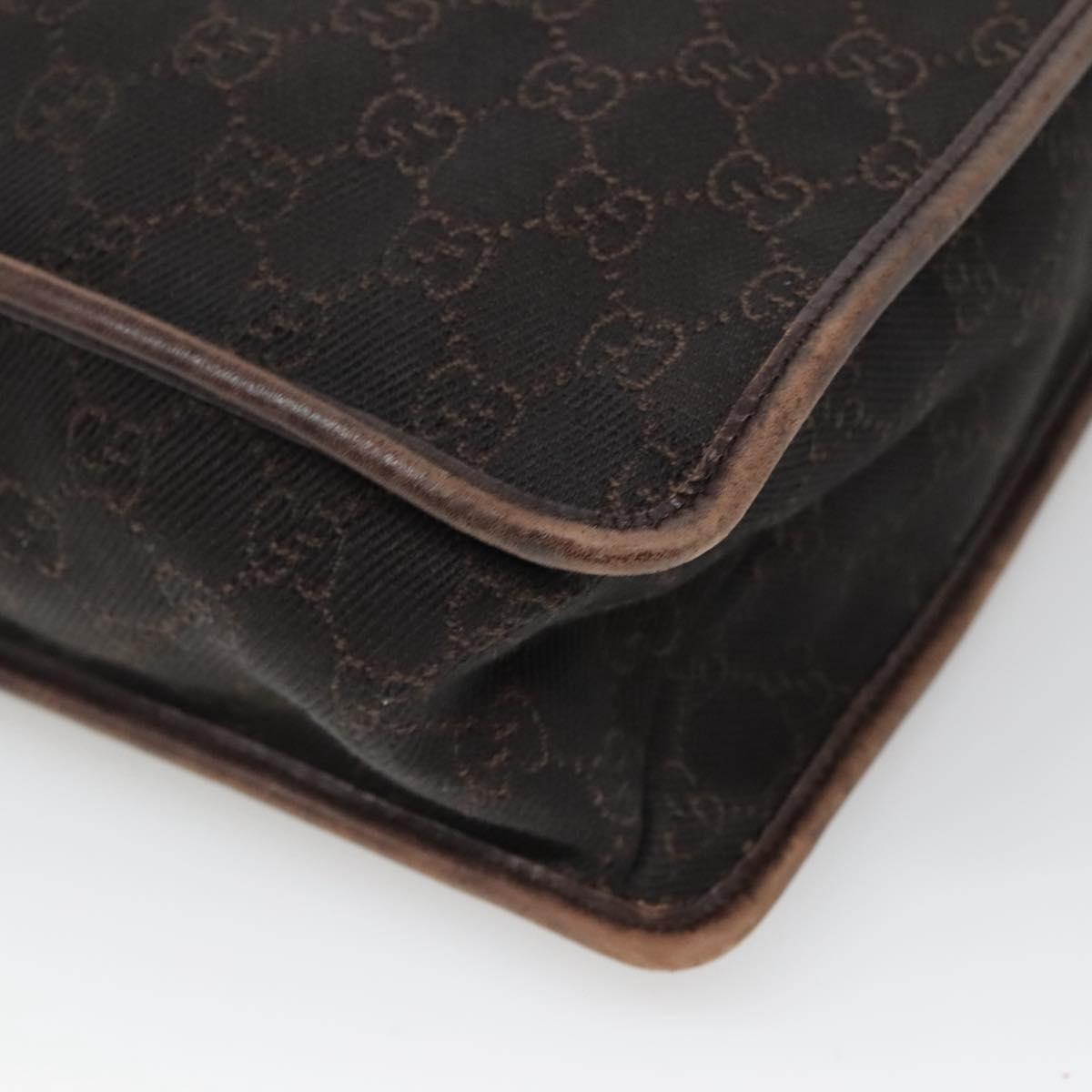 GUCCI GG Canvas Shoulder Bag Dark Brown 90656 Auth ep10594