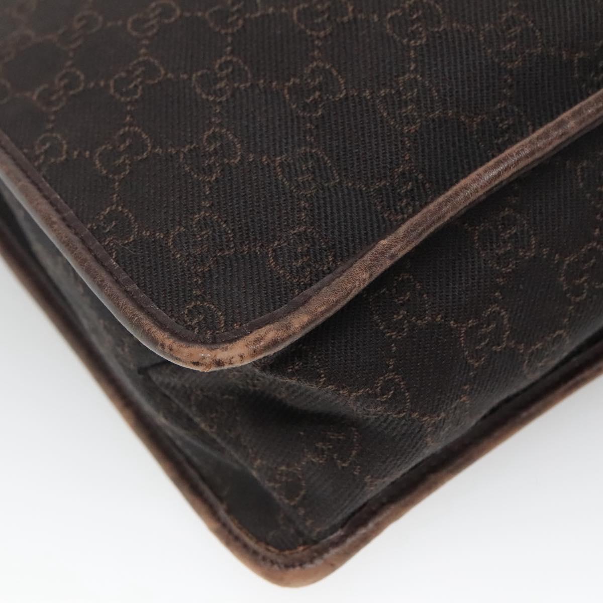 GUCCI GG Canvas Shoulder Bag Dark Brown 90656 Auth ep10594