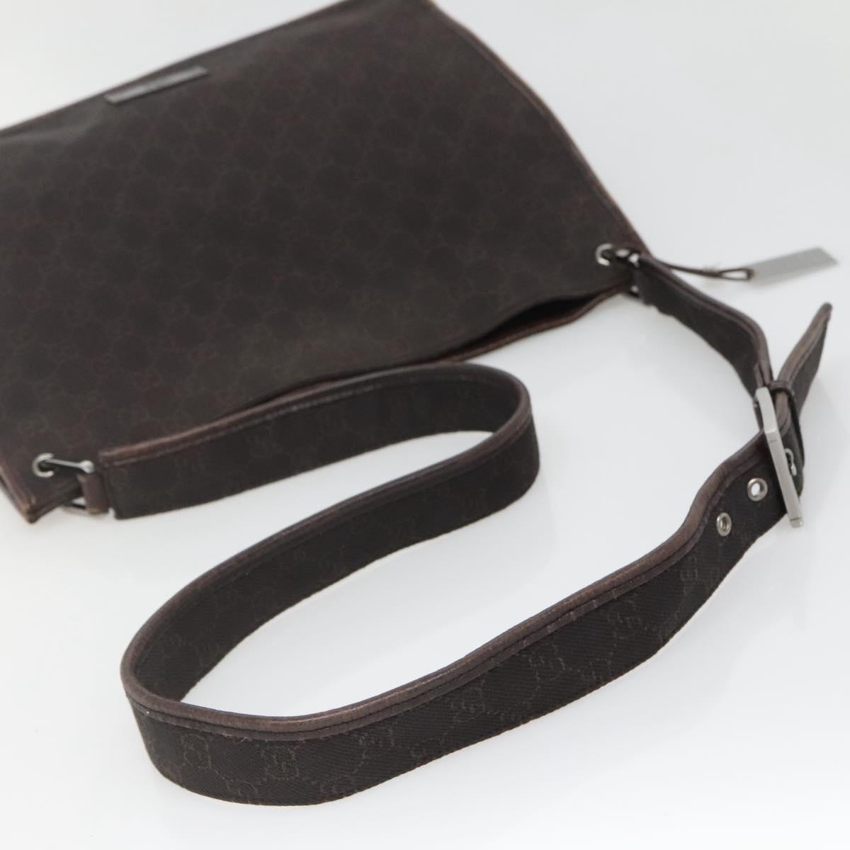 GUCCI GG Canvas Shoulder Bag Dark Brown 90656 Auth ep10594