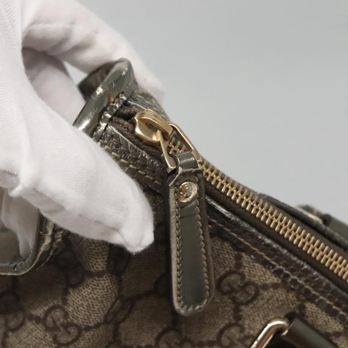 GUCCI GG Supreme Hand Bag PVC Beige Gold 190259 Auth ep10602