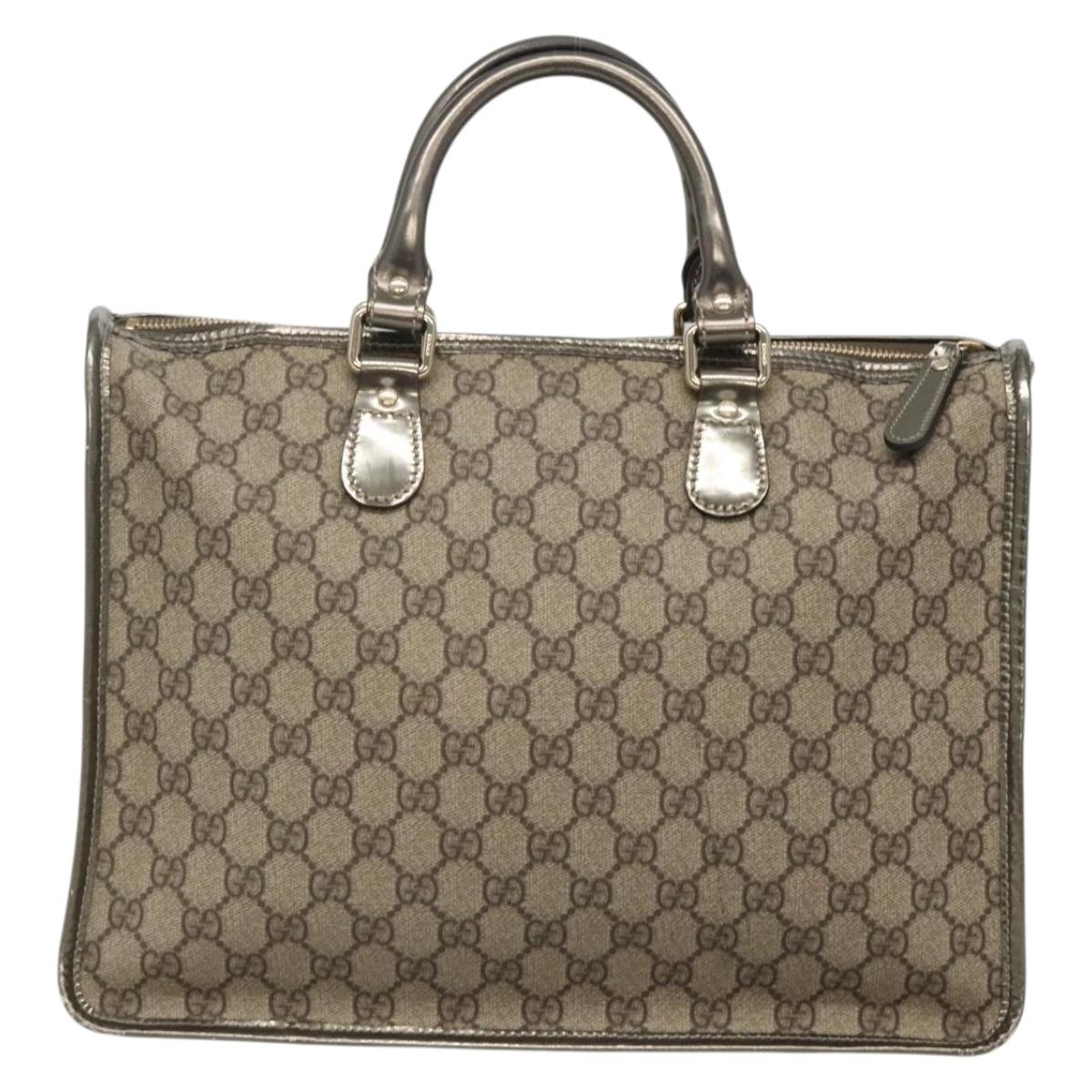 GUCCI GG Supreme Hand Bag PVC Beige Gold 190259 Auth ep10602