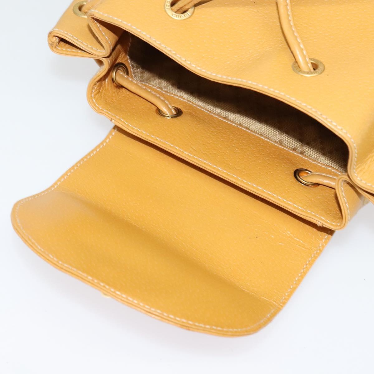 GUCCI Bamboo Backpack Leather Beige Gold 003 2034 0030 Auth ep10604