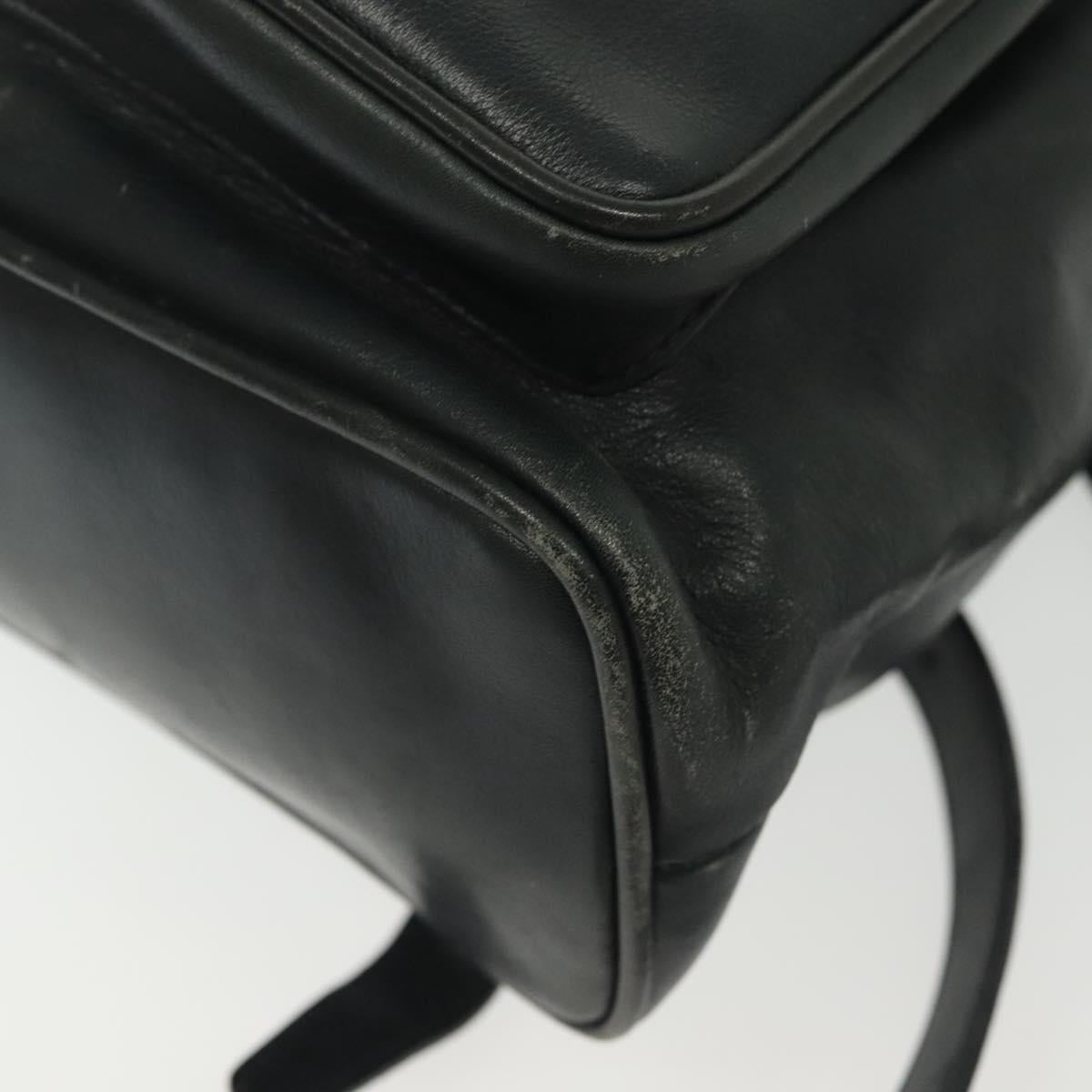 GUCCI Bamboo Backpack Leather Black Gold 003 2058 0016 Auth ep10615