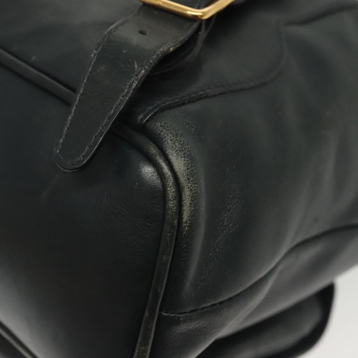 GUCCI Bamboo Backpack Leather Black Gold 003 2058 0016 Auth ep10615