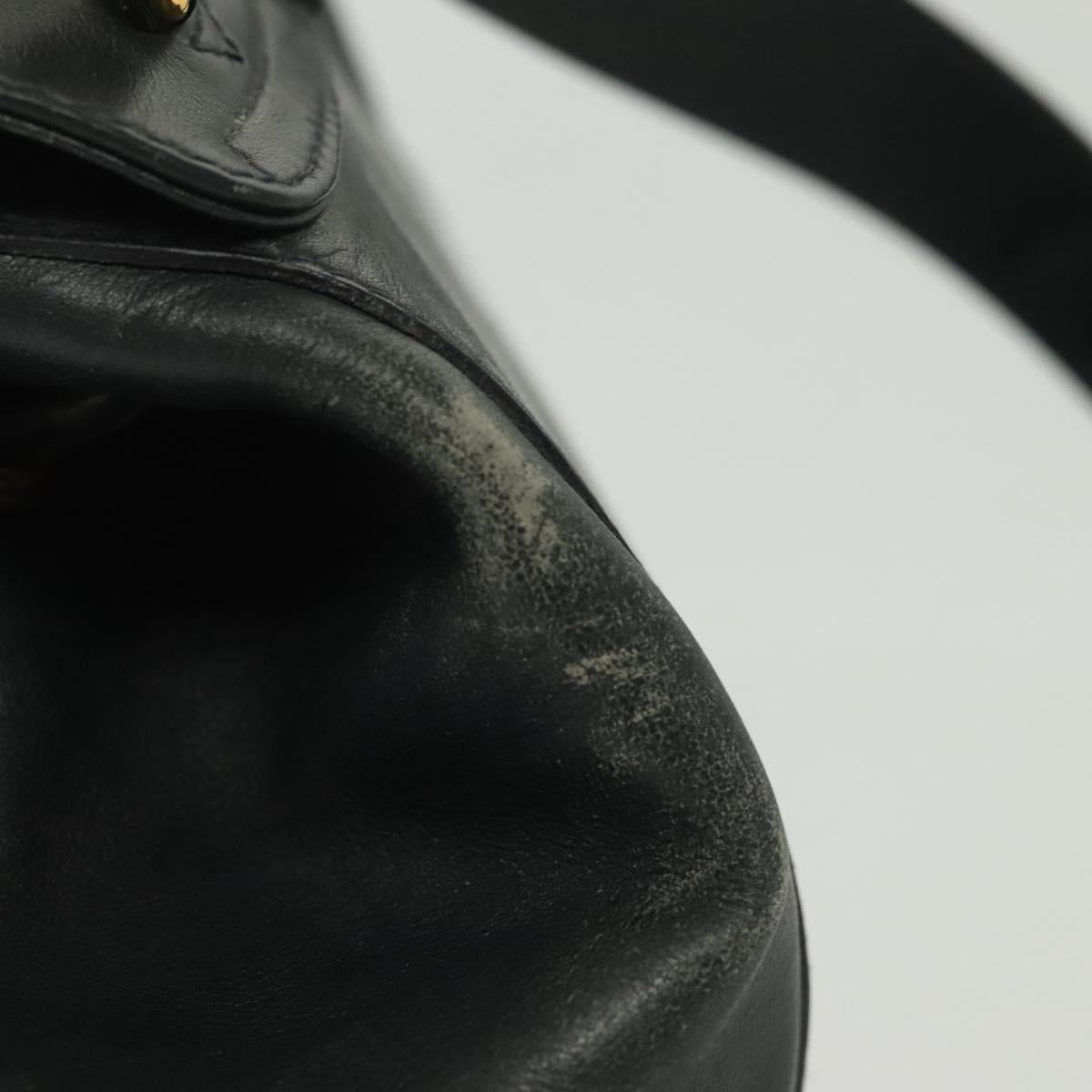 GUCCI Bamboo Backpack Leather Black Gold 003 2058 0016 Auth ep10615