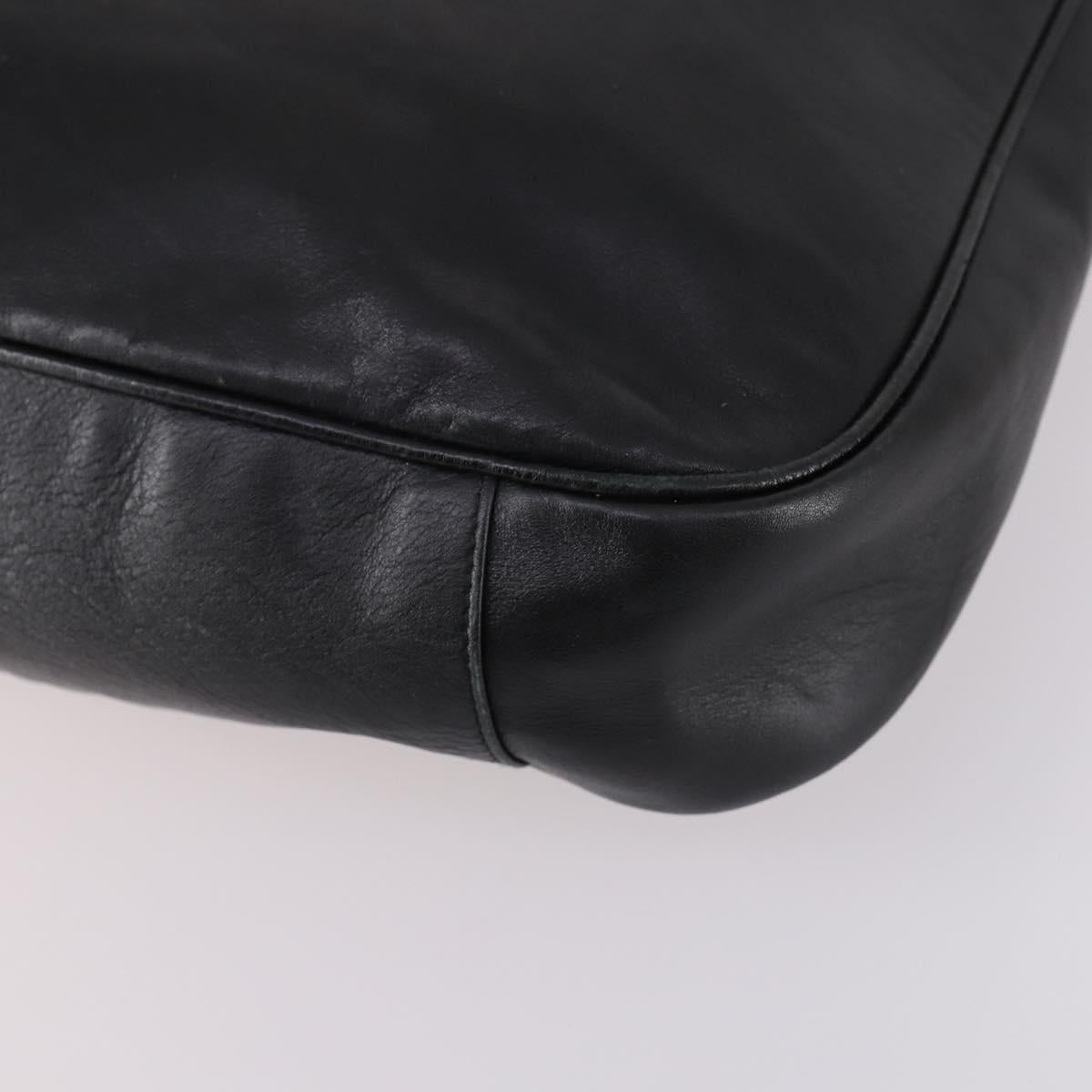 GUCCI Bamboo Hand Bag Leather 2way Black Gold 001 1998 1577 Auth ep10628