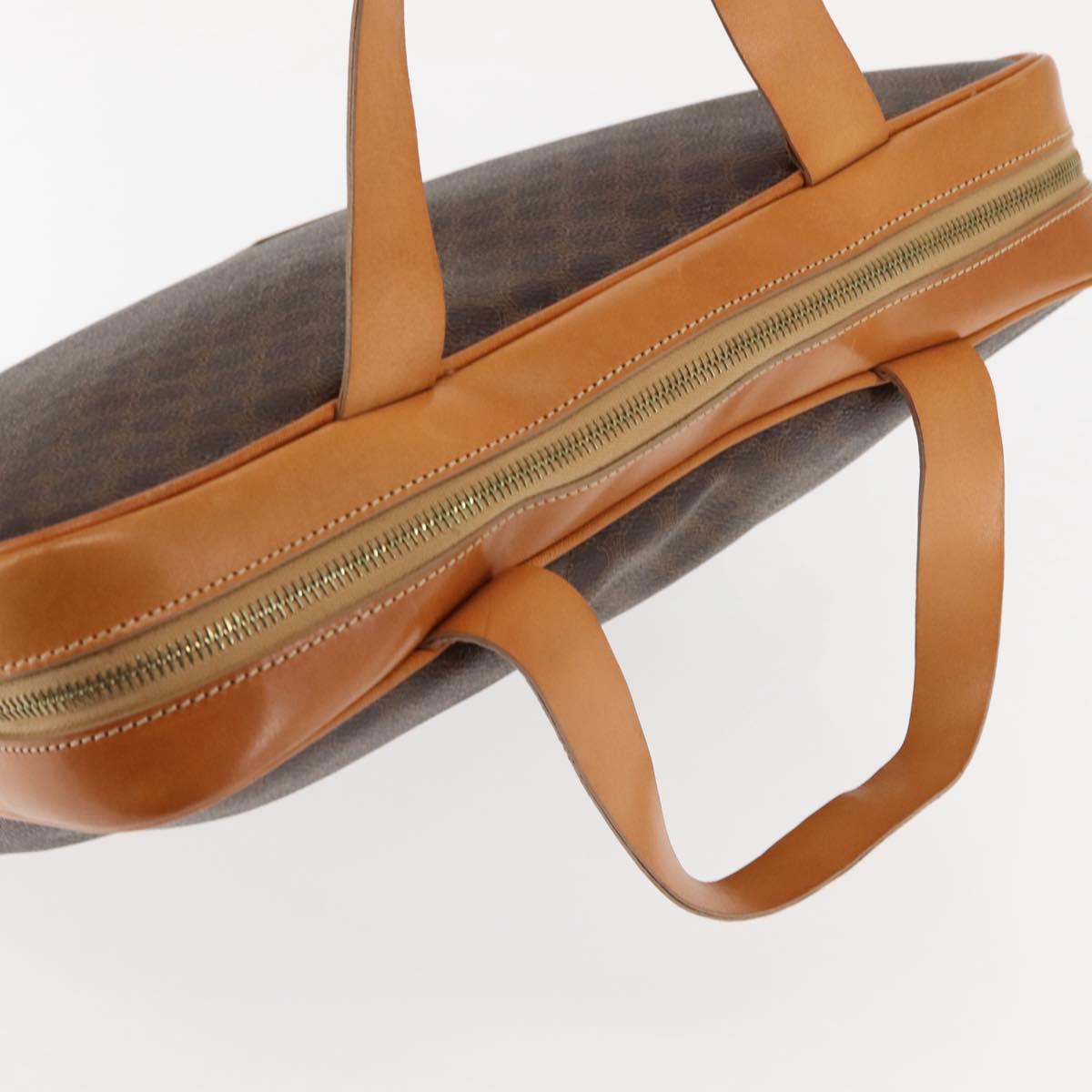 CELINE Macadam Canvas Business Bag PVC Brown Gold Auth ep10631