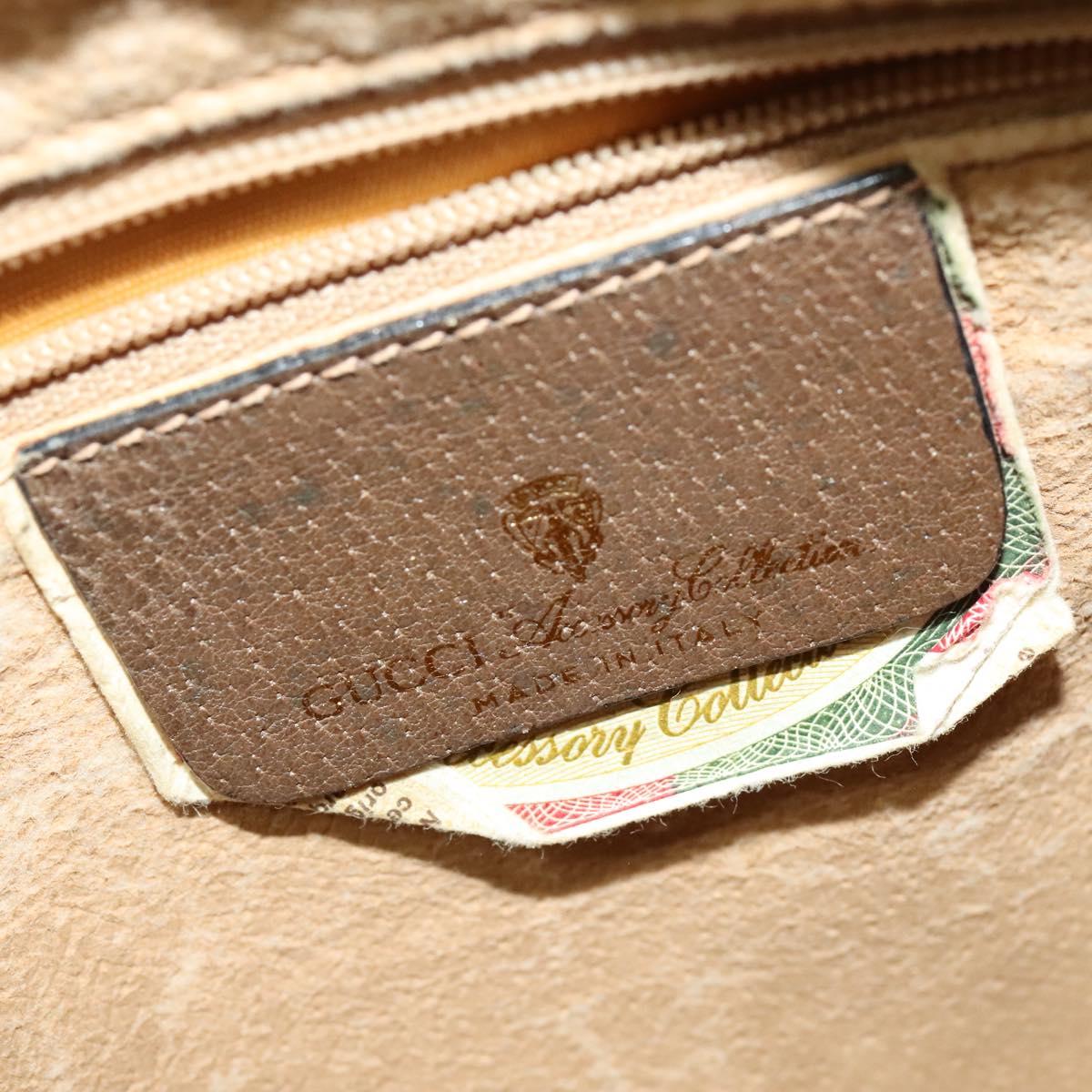 GUCCI GG Supreme Web Sherry Line Shoulder Bag PVC Beige Gold Auth ep10647