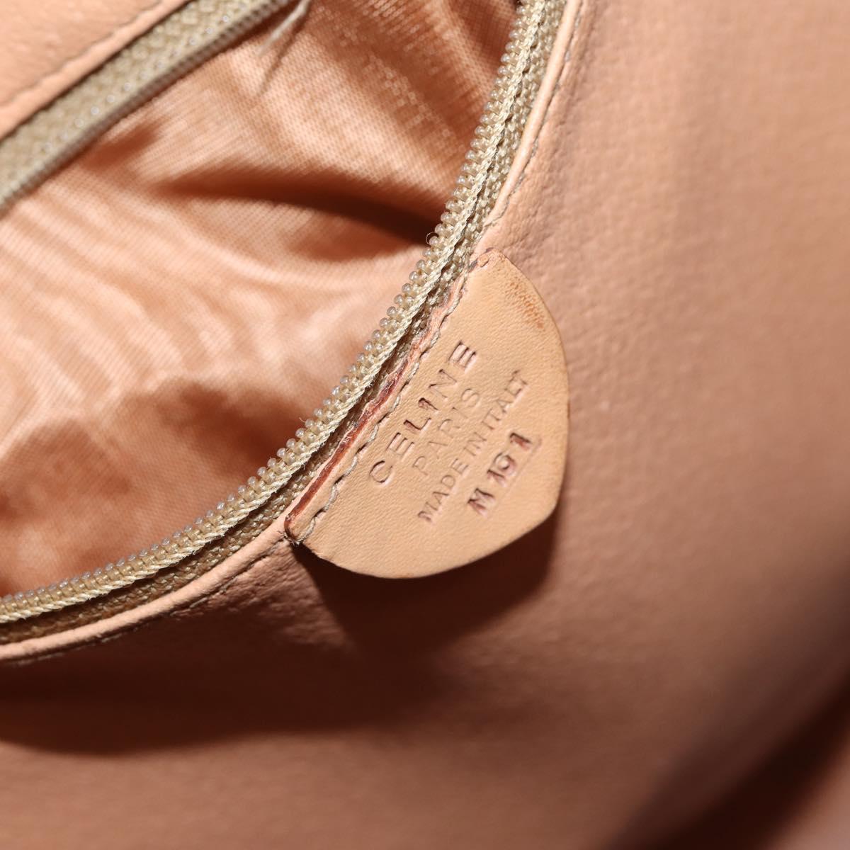 CELINE Macadam Canvas Backpack PVC Leather Brown Gold Auth ep10649