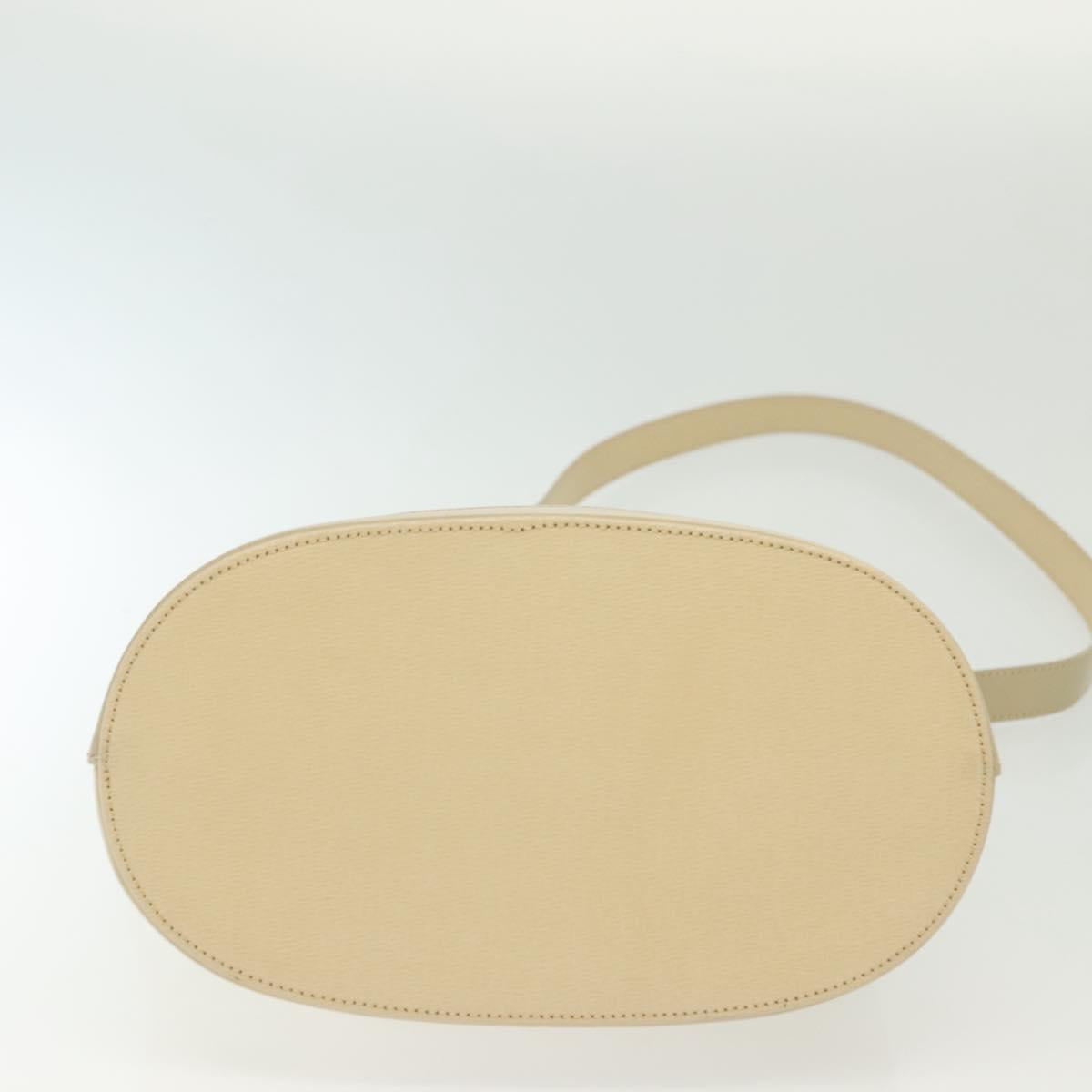 Burberrys Shoulder Bag Leather Beige Gold Auth ep10651