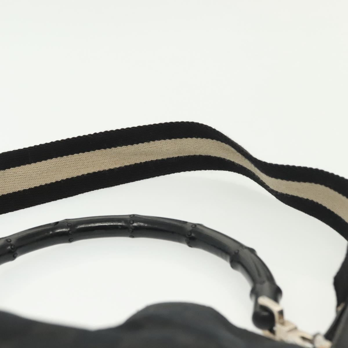 GUCCI Bamboo GG Canvas Hand Bag 2way Black Silver 001 4095 Auth ep10663