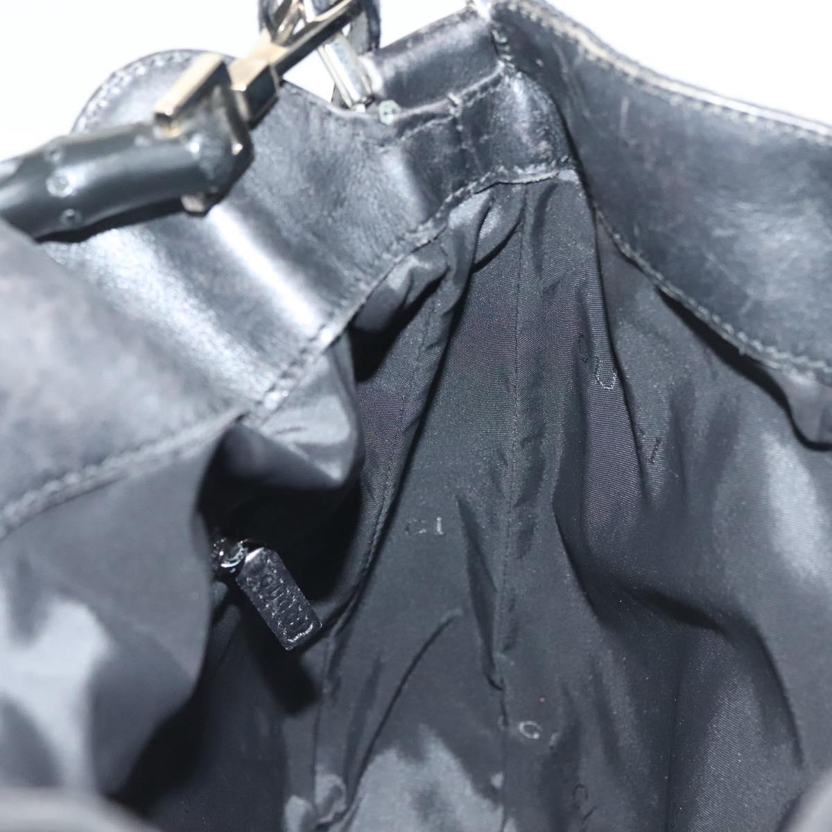 GUCCI Bamboo GG Canvas Hand Bag 2way Black Silver 001 4095 Auth ep10663