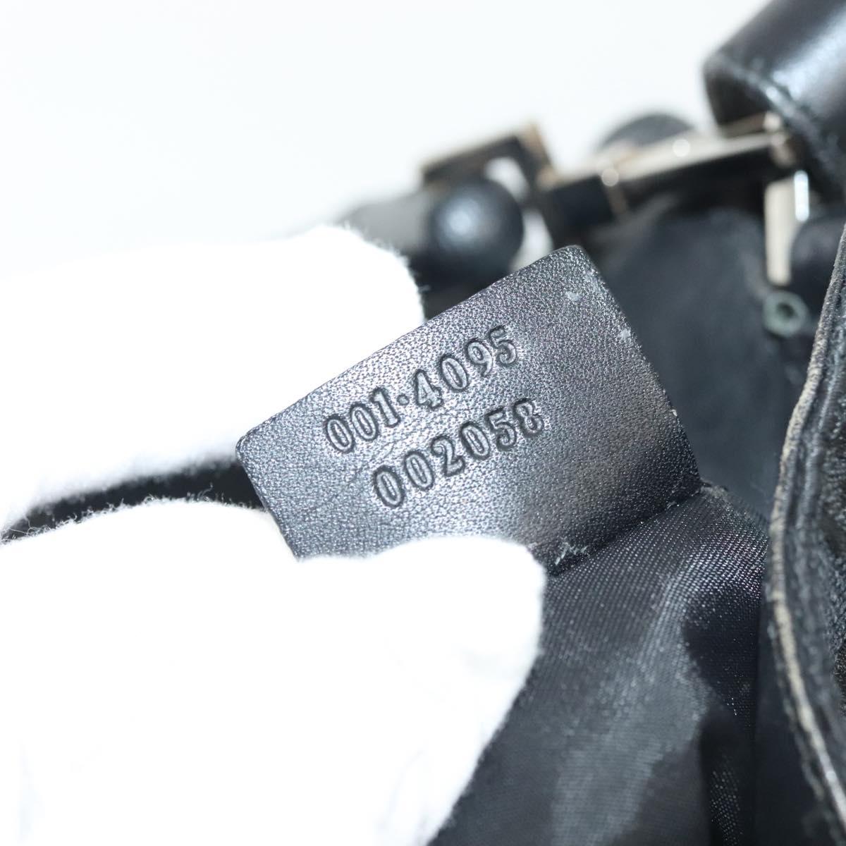 GUCCI Bamboo GG Canvas Hand Bag 2way Black Silver 001 4095 Auth ep10663