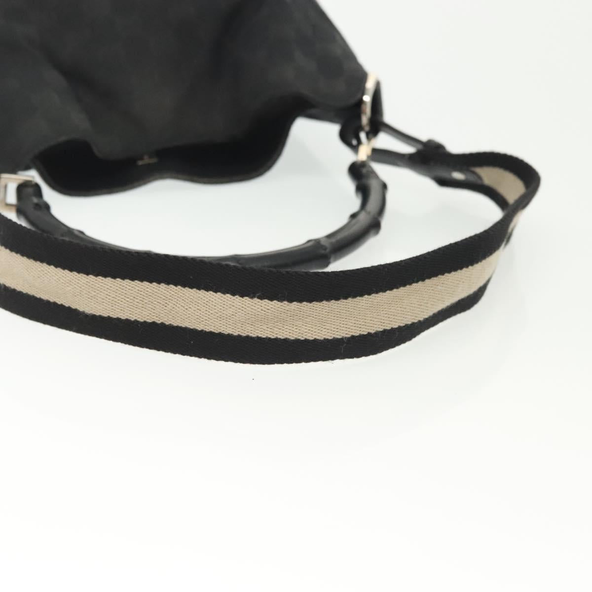 GUCCI Bamboo GG Canvas Hand Bag 2way Black Silver 001 4095 Auth ep10663