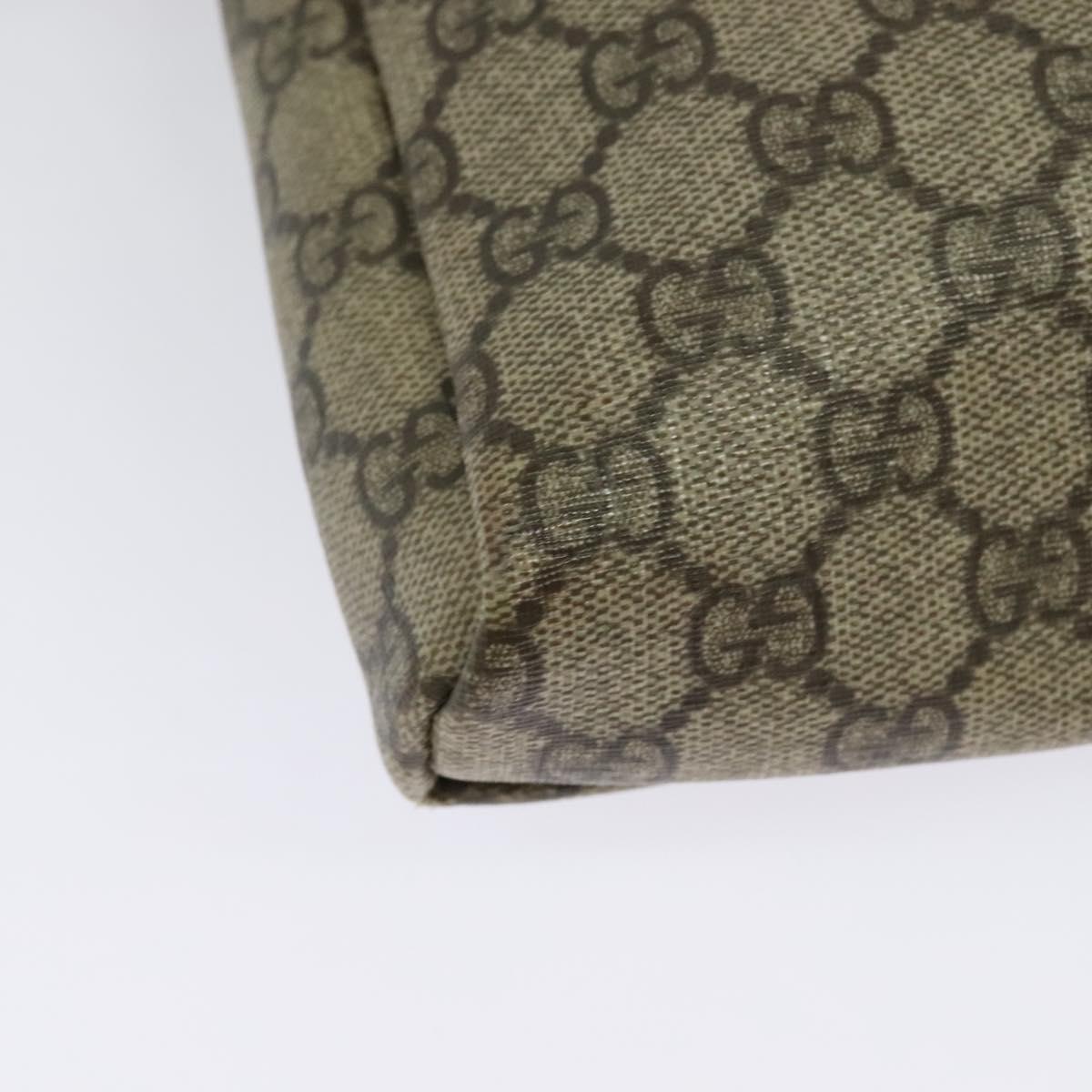 GUCCI GG Supreme Shoulder Bag PVC Beige Silver 223666 Auth ep10673