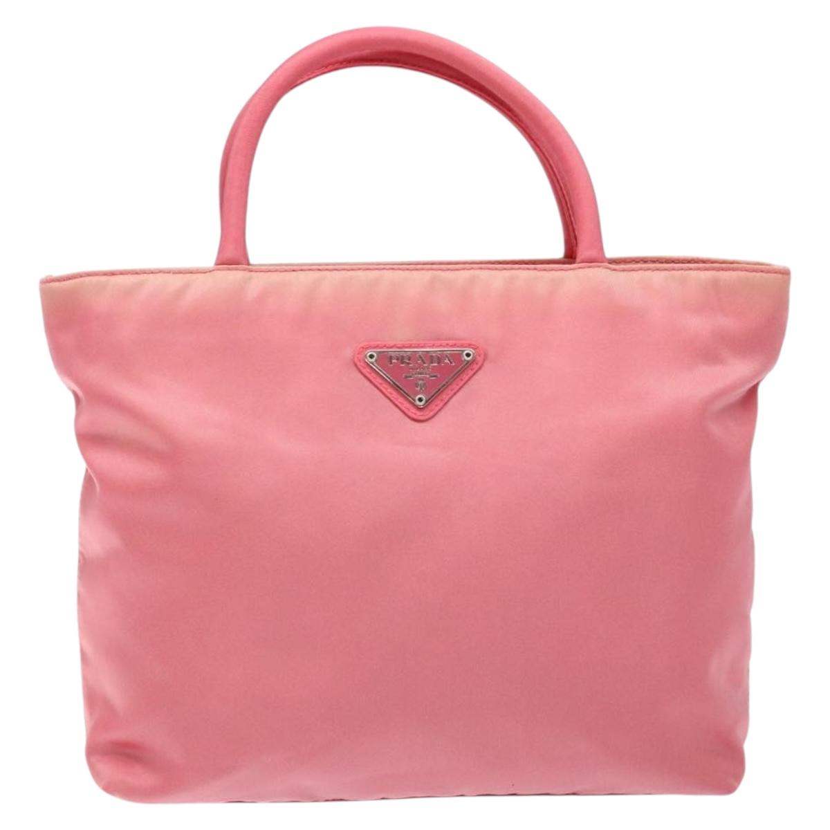 PRADA Hand Bag Nylon Pink Auth ep10674