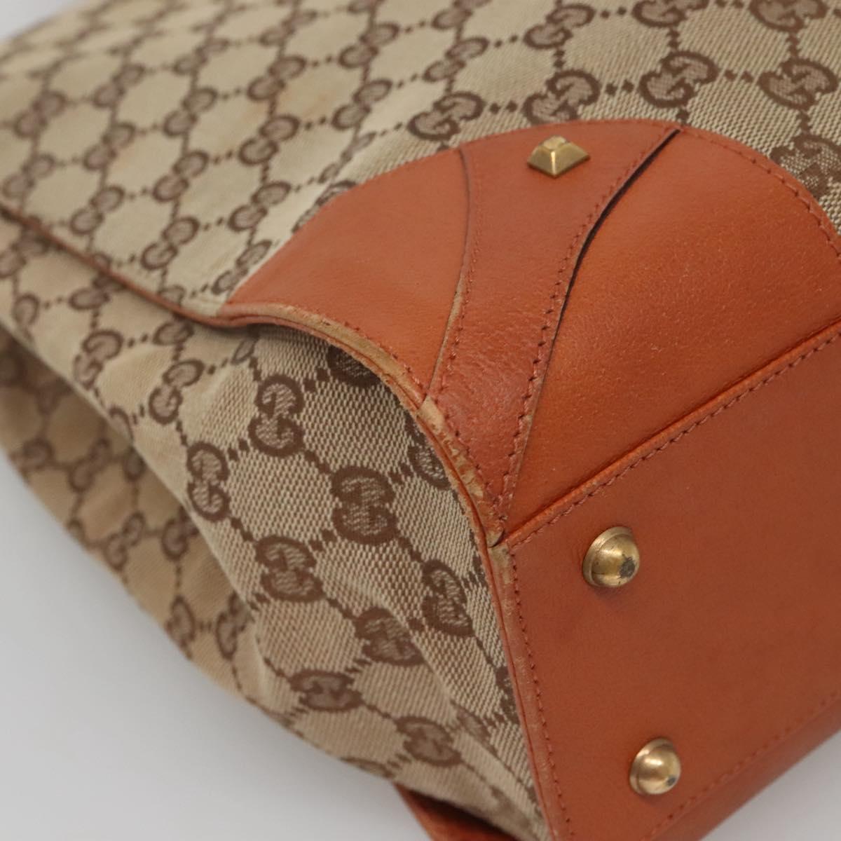 GUCCI GG Canvas Hand Bag Beige 120897 Auth ep10675