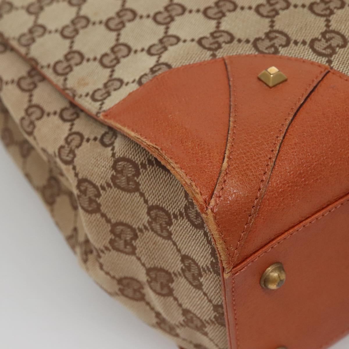 GUCCI GG Canvas Hand Bag Beige 120897 Auth ep10675