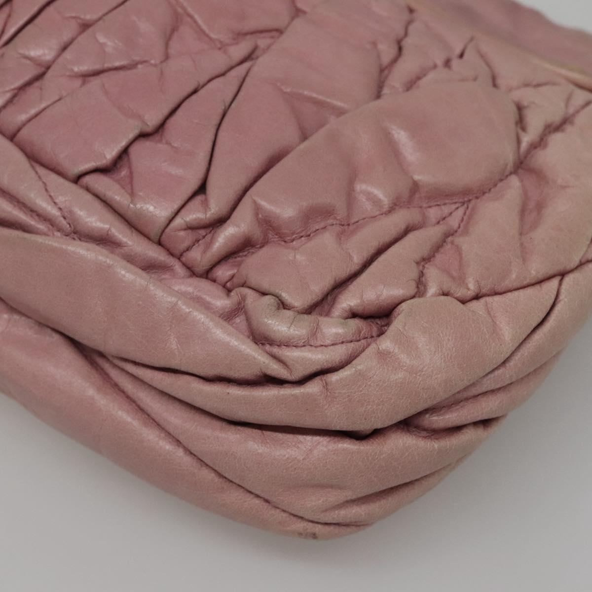 Miu Miu Matelasse Hand Bag Leather Purple Gold Auth ep10682