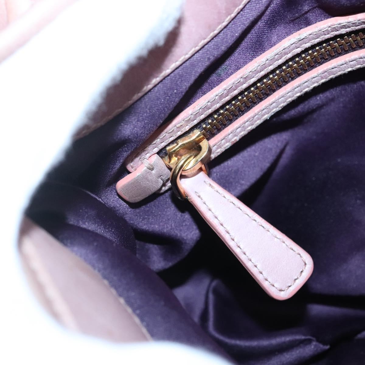 Miu Miu Matelasse Hand Bag Leather Purple Gold Auth ep10682