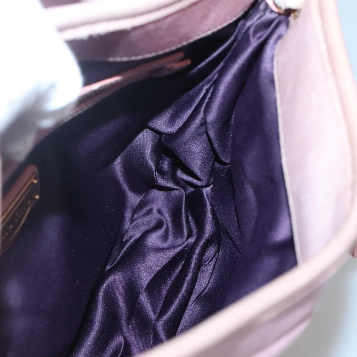 Miu Miu Matelasse Hand Bag Leather Purple Gold Auth ep10682