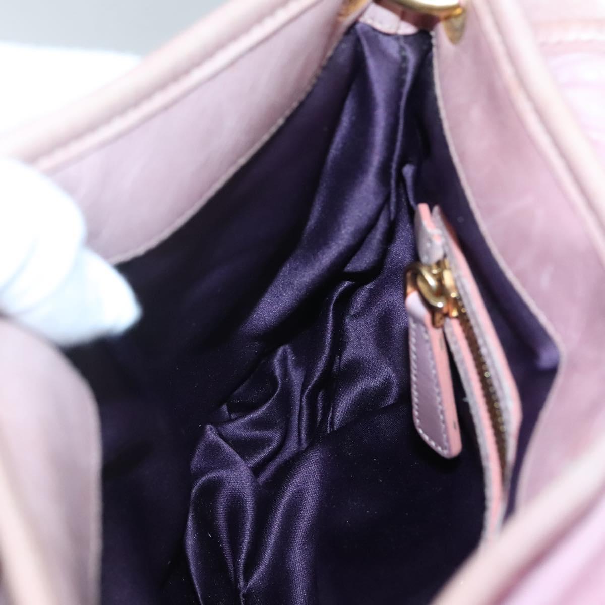 Miu Miu Matelasse Hand Bag Leather Purple Gold Auth ep10682