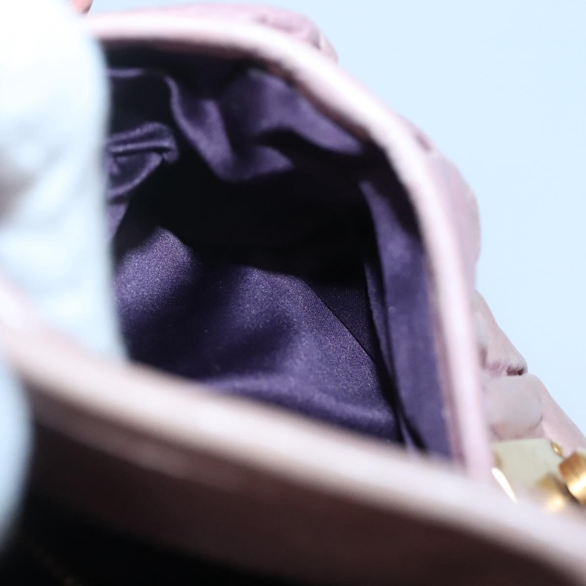 Miu Miu Matelasse Hand Bag Leather Purple Gold Auth ep10682