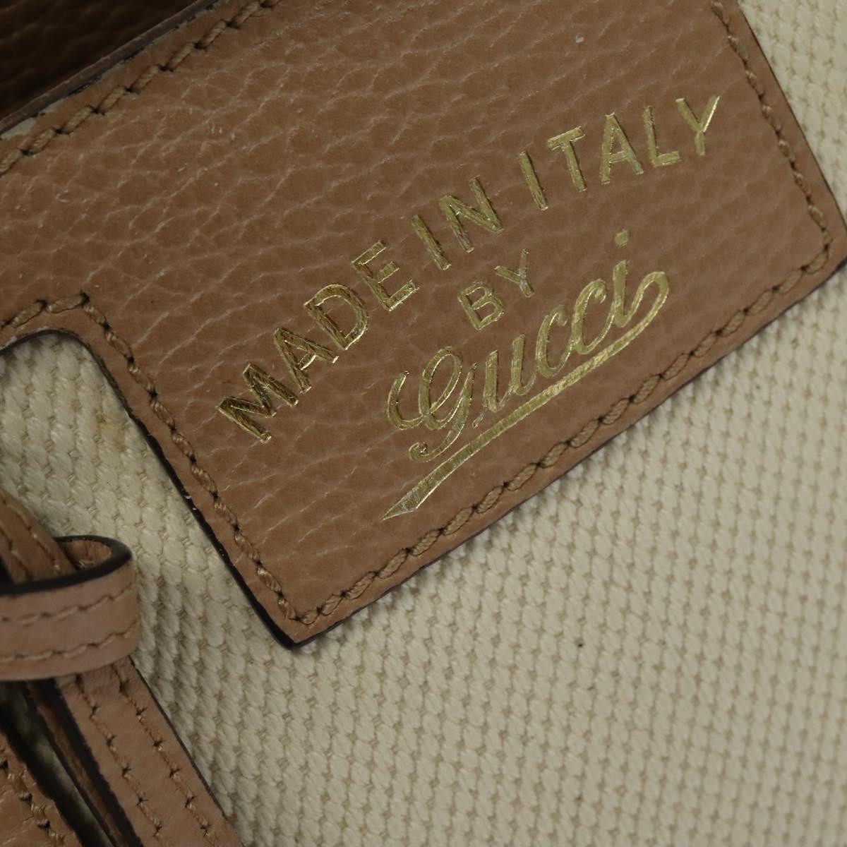 GUCCI Mini Swing Hand Bag Canvas 2way White Gold Auth ep10692