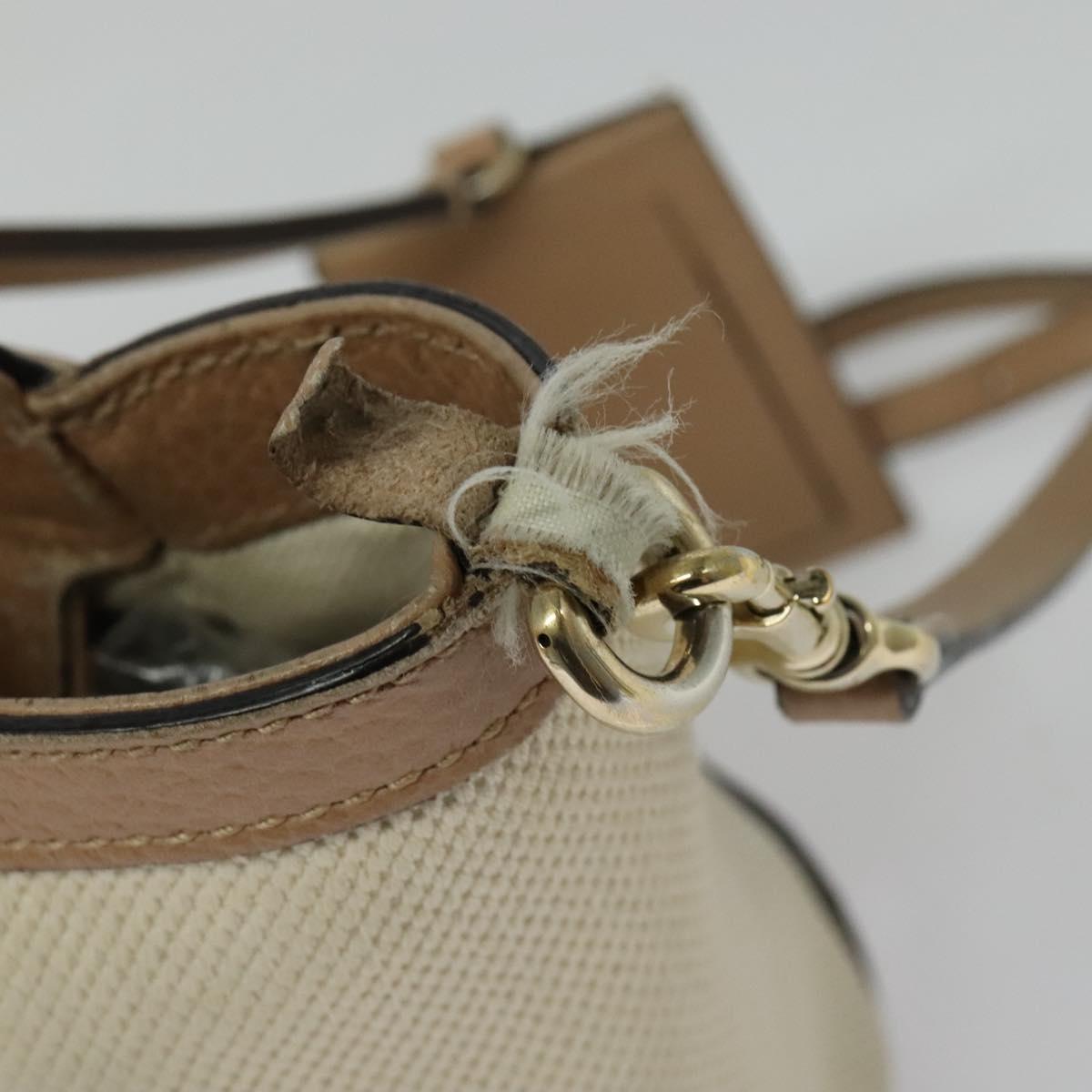 GUCCI Mini Swing Hand Bag Canvas 2way White Gold Auth ep10692