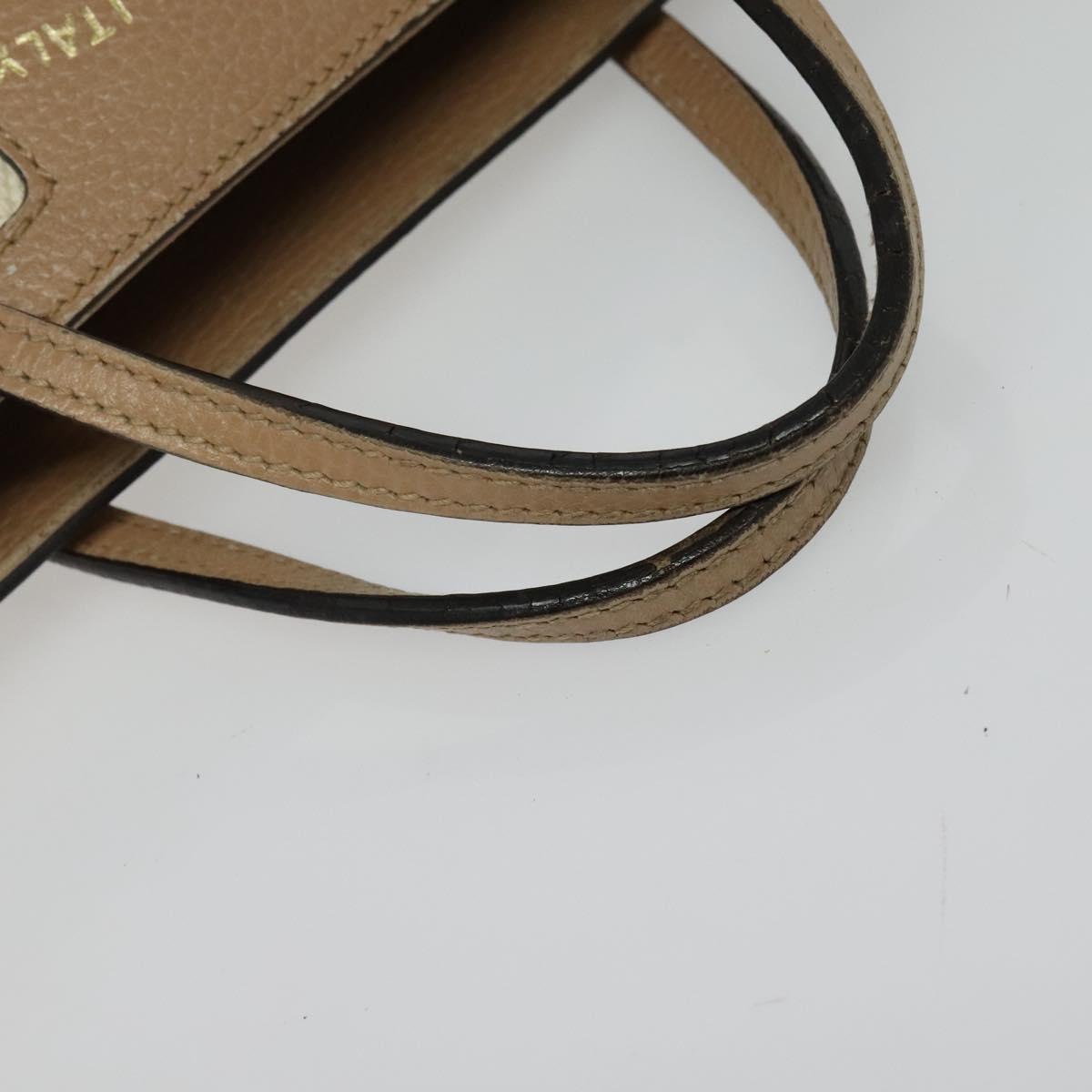 GUCCI Mini Swing Hand Bag Canvas 2way White Gold Auth ep10692