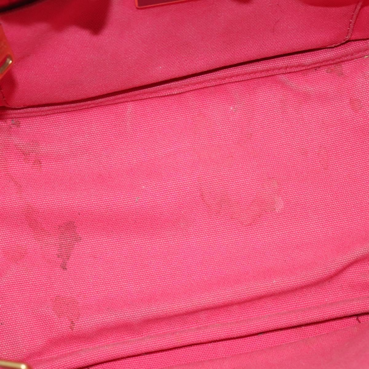 PRADA Canapa PM Hand Bag Canvas 2way Pink Gold Auth ep10705