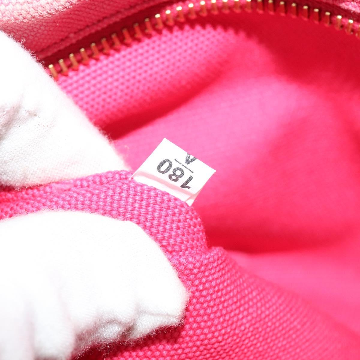 PRADA Canapa PM Hand Bag Canvas 2way Pink Gold Auth ep10705