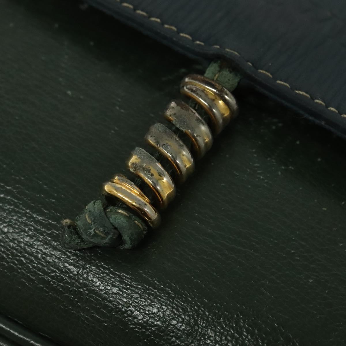 LOEWE Velazquez Hand Bag Leather 2way Green Gold Auth ep10716