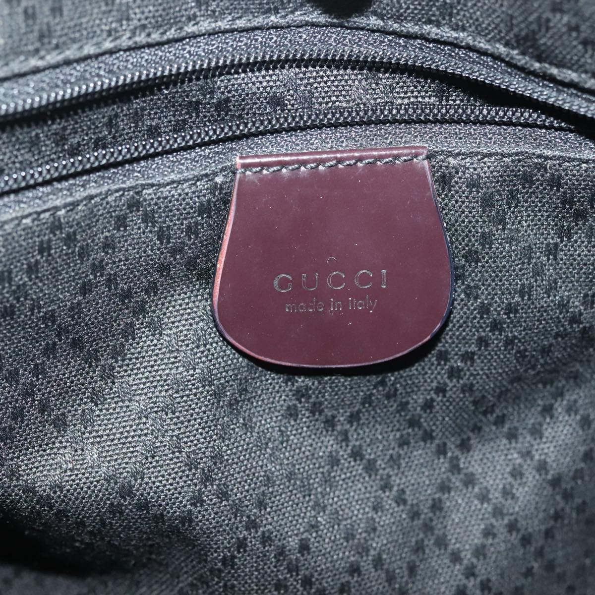 GUCCI Bamboo Hand Bag Nylon 2way Black Silver 000 0538 Auth ep10728