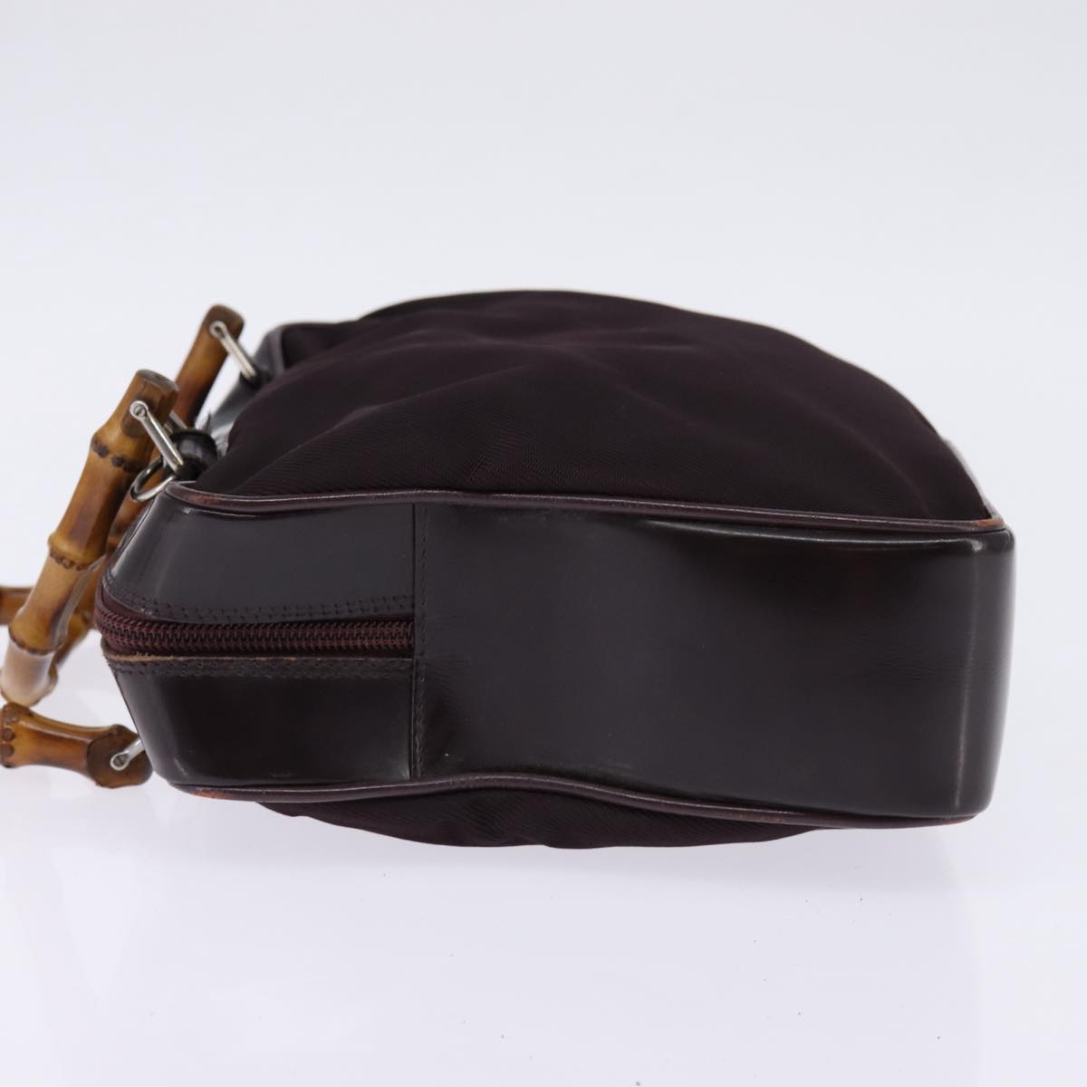 GUCCI Bamboo Hand Bag Nylon 2way Black Silver 000 0538 Auth ep10728