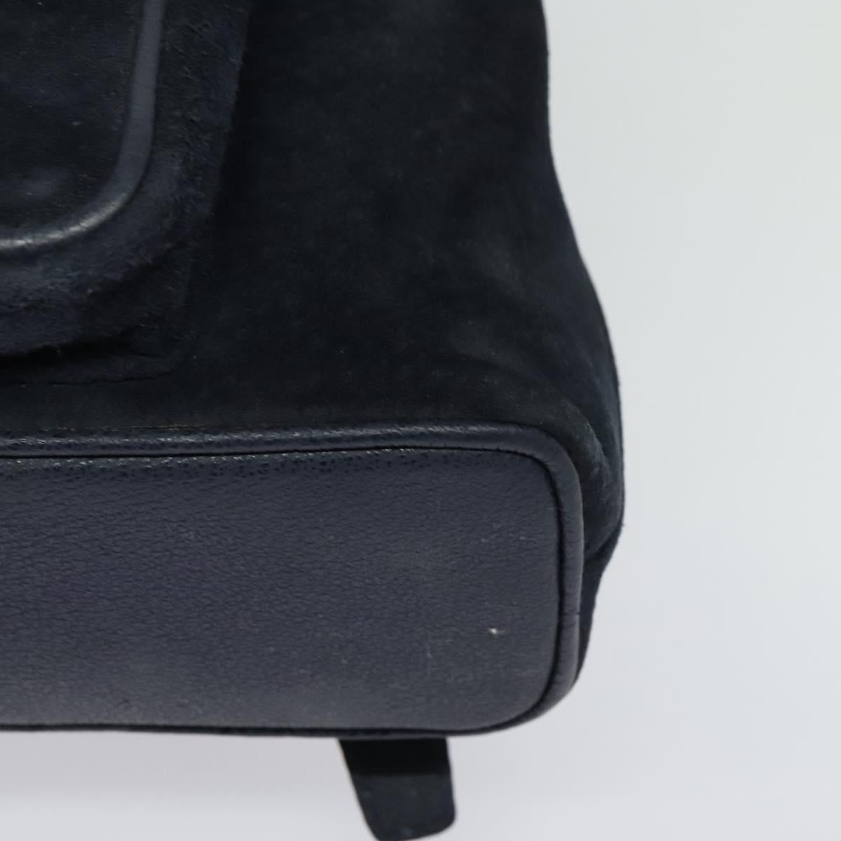 GUCCI Bamboo Backpack Suede Navy Gold 003 2034 0030 Auth ep10733