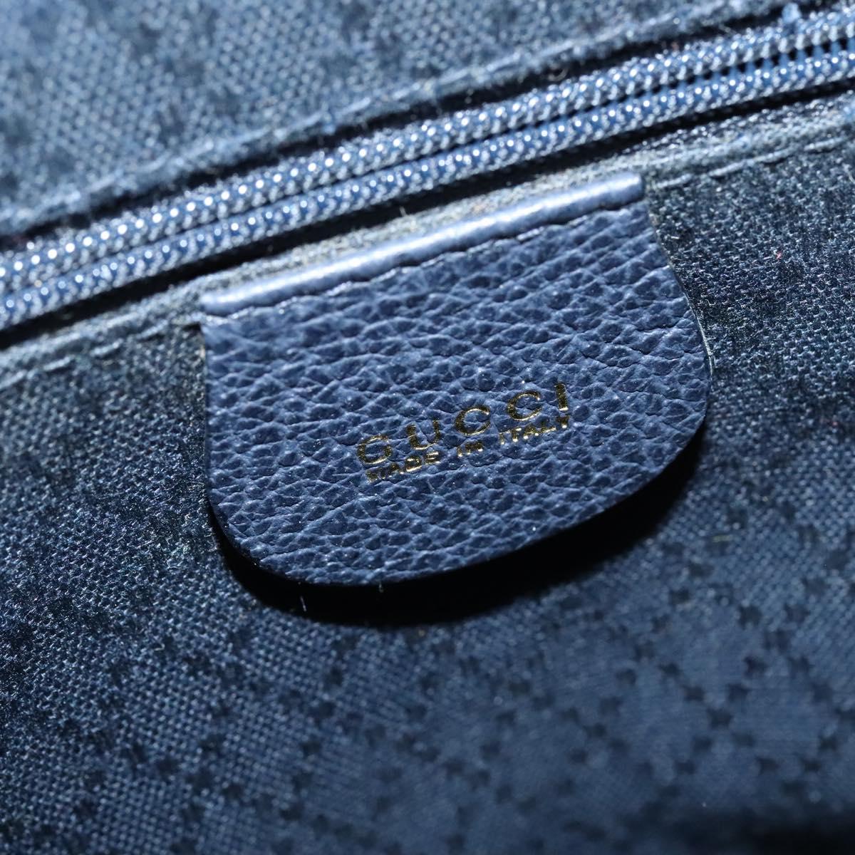 GUCCI Bamboo Backpack Suede Navy Gold 003 2034 0030 Auth ep10733