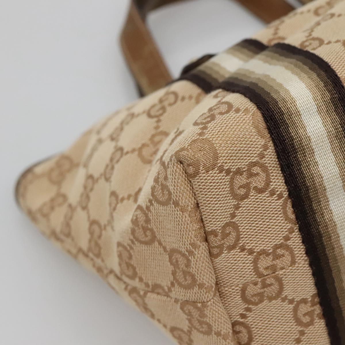 GUCCI GG Canvas Hand Bag Beige Gold 139261 Auth ep10747